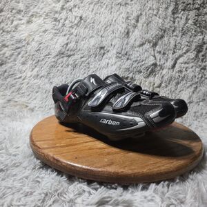 Specialized BG Pro Carbon Men Size 8.5 EU 41.5 Black 3 Buckle Road Cycling Shoes